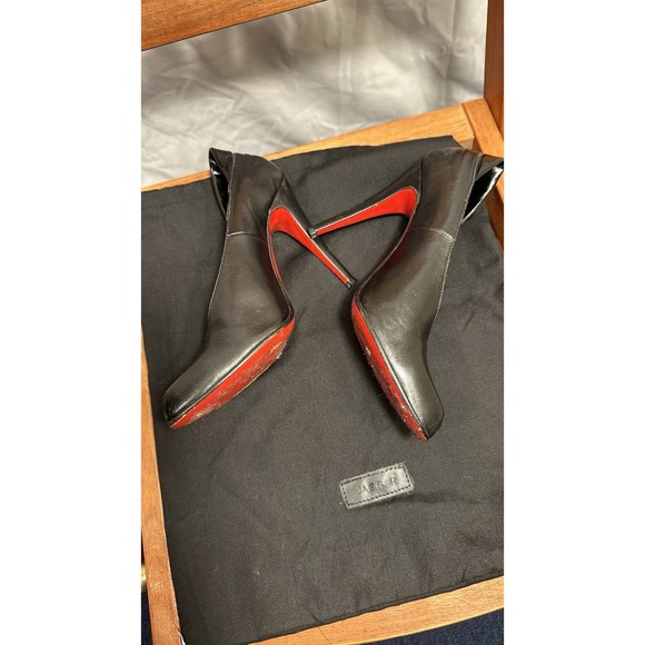 Christian Louboutin Shoes - christian louboutin Black Leather Four Inch Heel Pumps Made Italy Size 38 (7.5)